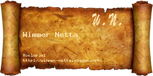 Wimmer Netta névjegykártya